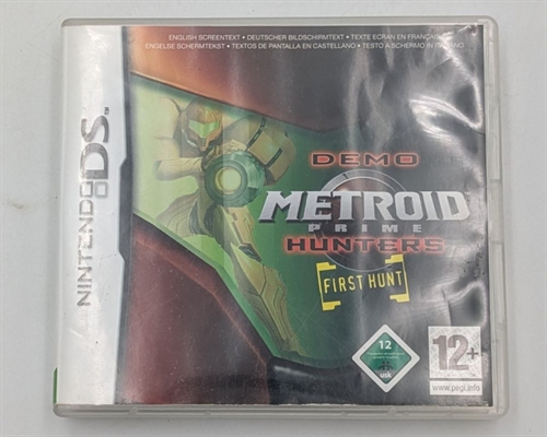 Nintendo DS - Platinum Silver - Metroid Prime Hunters Bundle - Konsol - SNR NEH10328682 (B Grade) (Genbrug)